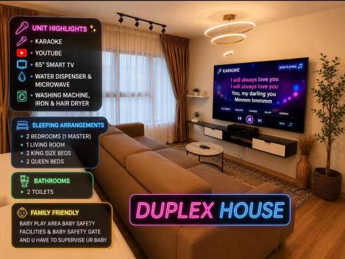 Taman Midah Apartment | N2 Big TV Karaoke kids play Room duplex unit 8 pax