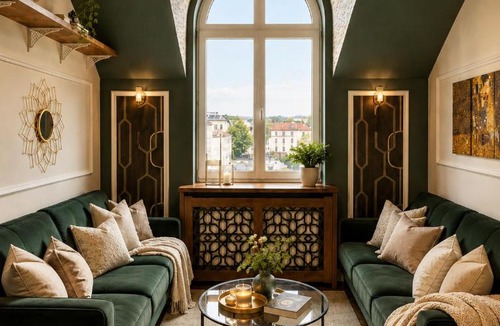 Wesoła Zachod Apartment | Exclusive Eclectic Masterpiece Perfect Apartment Green Lion ! Street View AC WiFi Parking Elevator