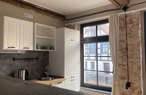 Oderberg Apartment | Small cozy room in a half-timbered house