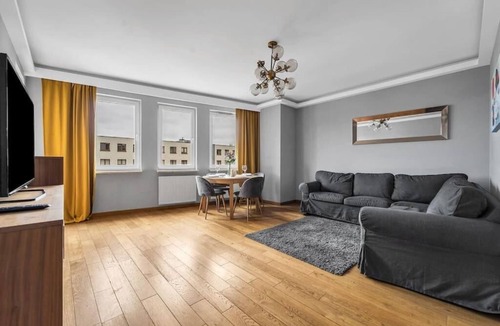 Powazki Apartment | Wola Tower Warsaw- 60m2, 2 rooms, Balcony with City View, Parks Nearby