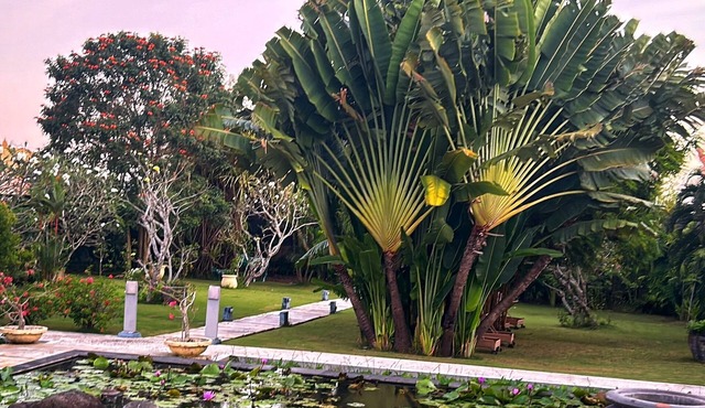 Charm villa with lush garden and peaceful retreat steps from the beach
