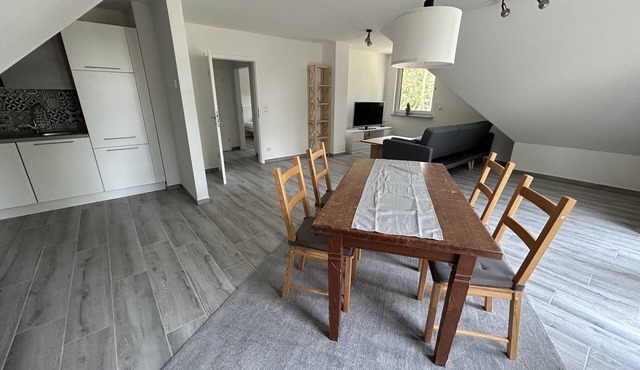 Furnished four-room top floor apartment with lake view