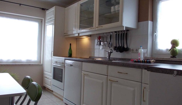 Holiday home with fireplace and barbecue in the garden
