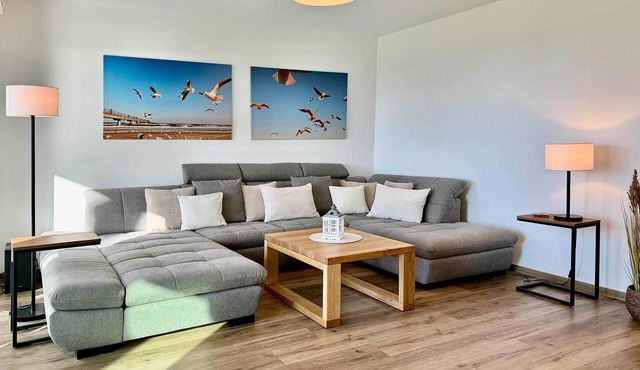Modern vacation apartment with terrace and lagoon view, in the middle of nature
