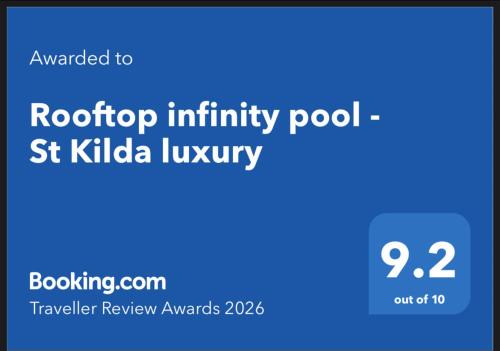 Rooftop infinity pool - St Kilda luxury in Melbourne